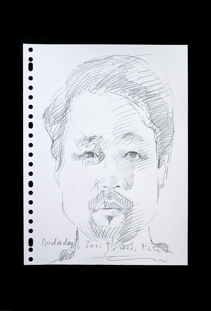 Contemporary artist SHINTAKU Tomoni's 2022/6/9 Self-portrait or pencil drawing