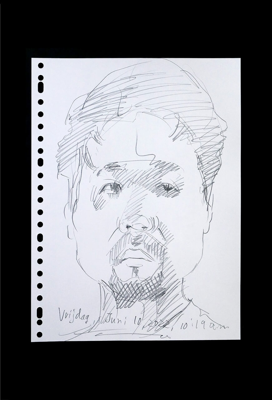 Contemporary artist SHINTAKU Tomoni's 2022/6/10 Self-portrait or pencil drawing