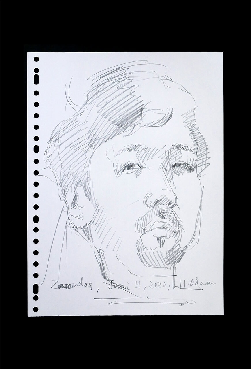 Contemporary artist SHINTAKU Tomoni's 2022/6/11 Self-portrait or pencil drawing