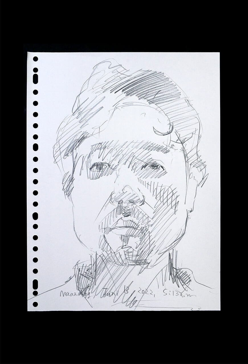 Contemporary artist SHINTAKU Tomoni's 2022/6/13 Self-portrait or pencil drawing