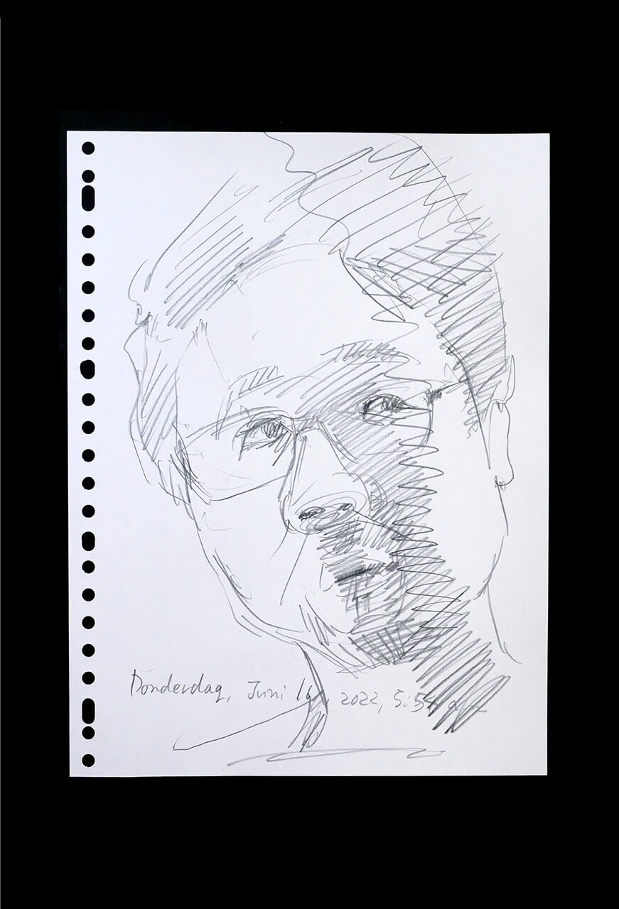 Contemporary artist SHINTAKU Tomoni's 2022/6/16 Self-portrait or pencil drawing