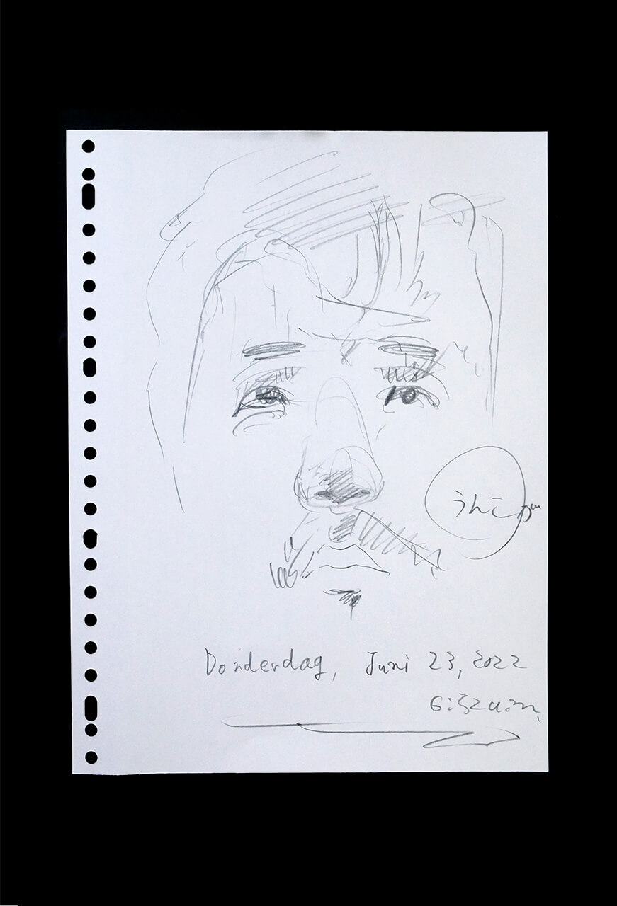 Contemporary artist SHINTAKU Tomoni's 2022/6/23 Self-portrait or pencil drawing