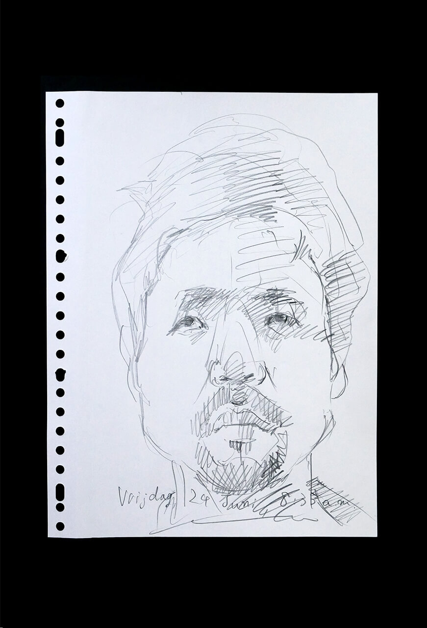 Contemporary artist SHINTAKU Tomoni's 2022/6/24 Self-portrait or pencil drawing