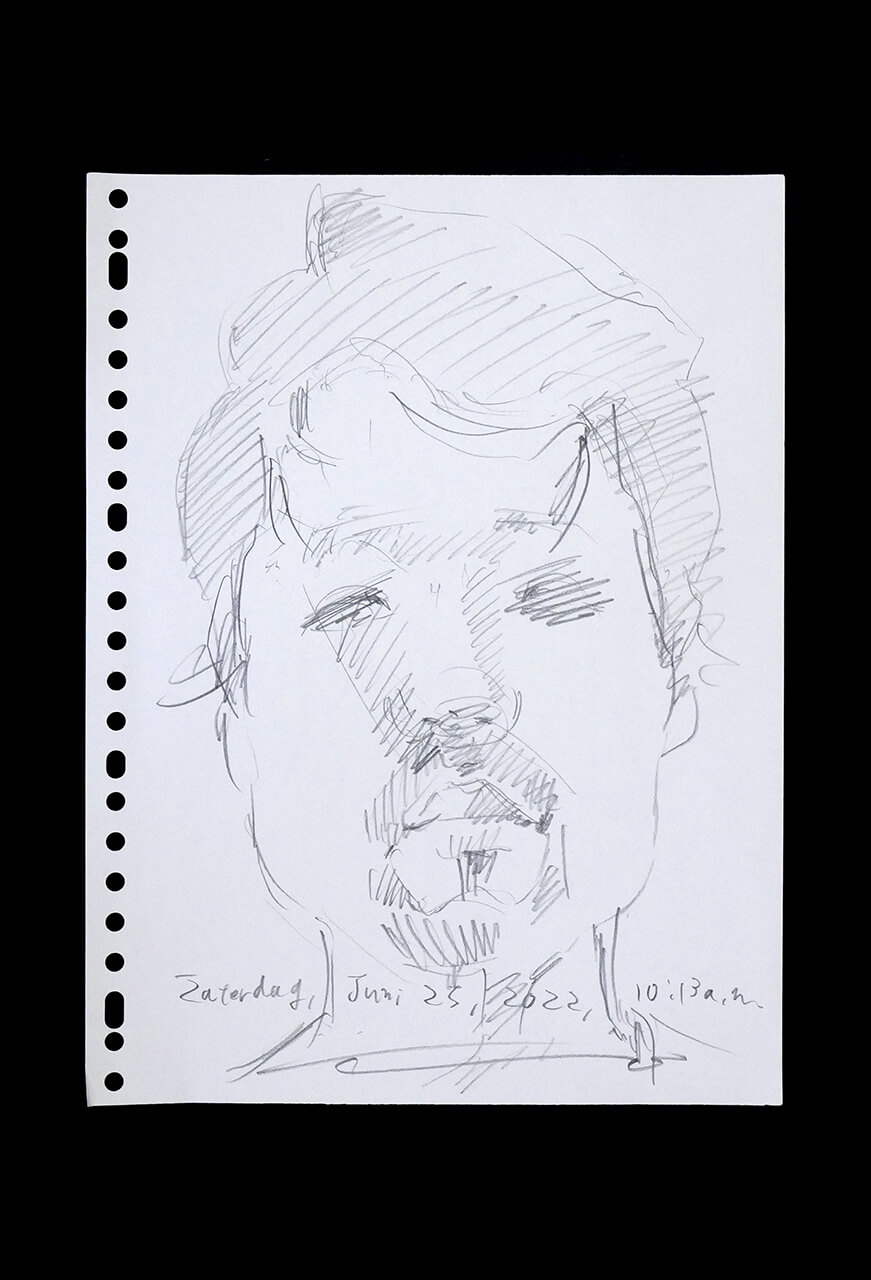 Contemporary artist SHINTAKU Tomoni's 2022/6/25 Self-portrait or pencil drawing