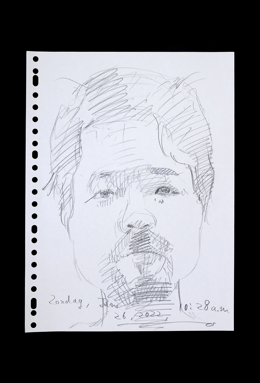 Contemporary artist SHINTAKU Tomoni's 2022/6/26 Self-portrait or pencil drawing