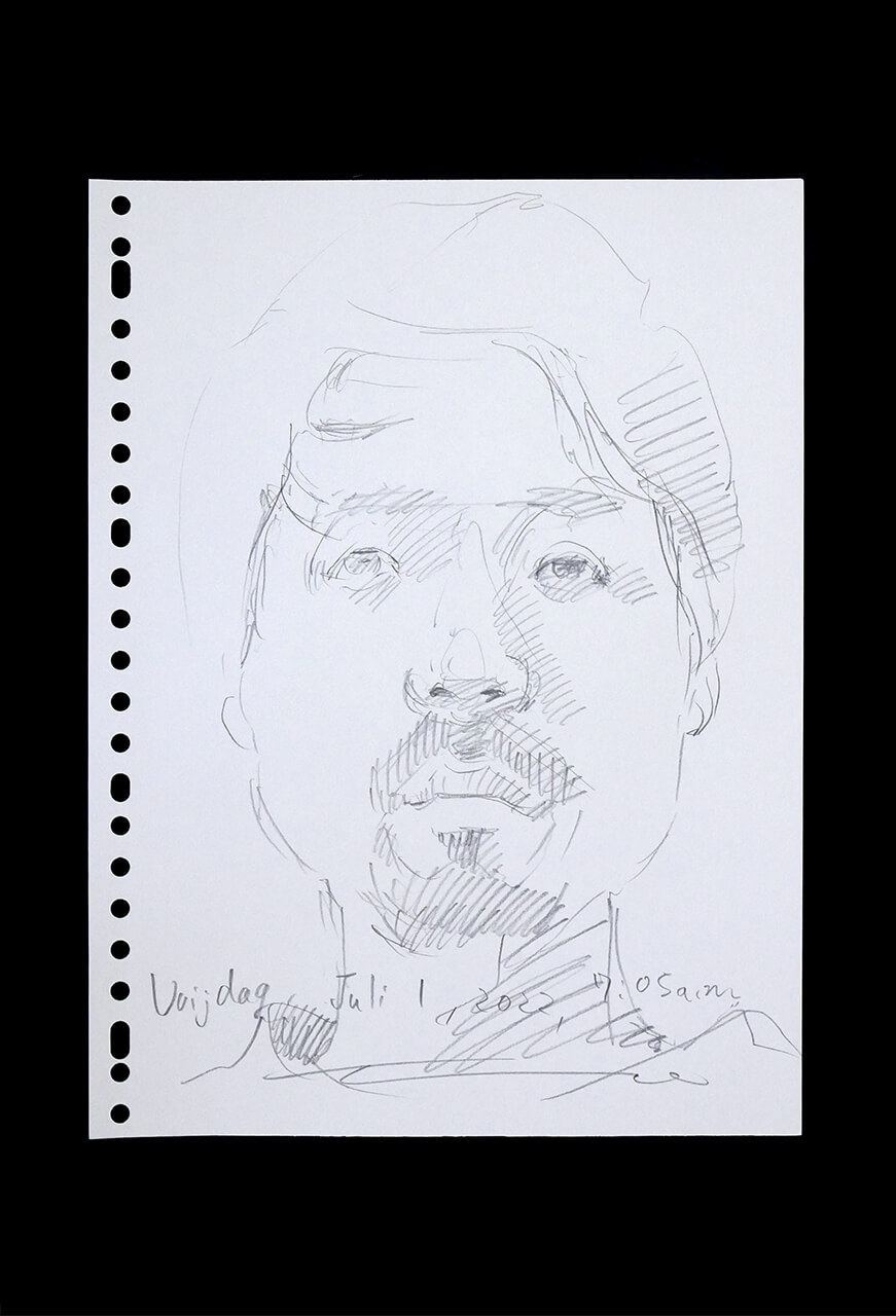 Contemporary artist SHINTAKU Tomoni's 2022/7/1 Self-portrait or pencil drawing