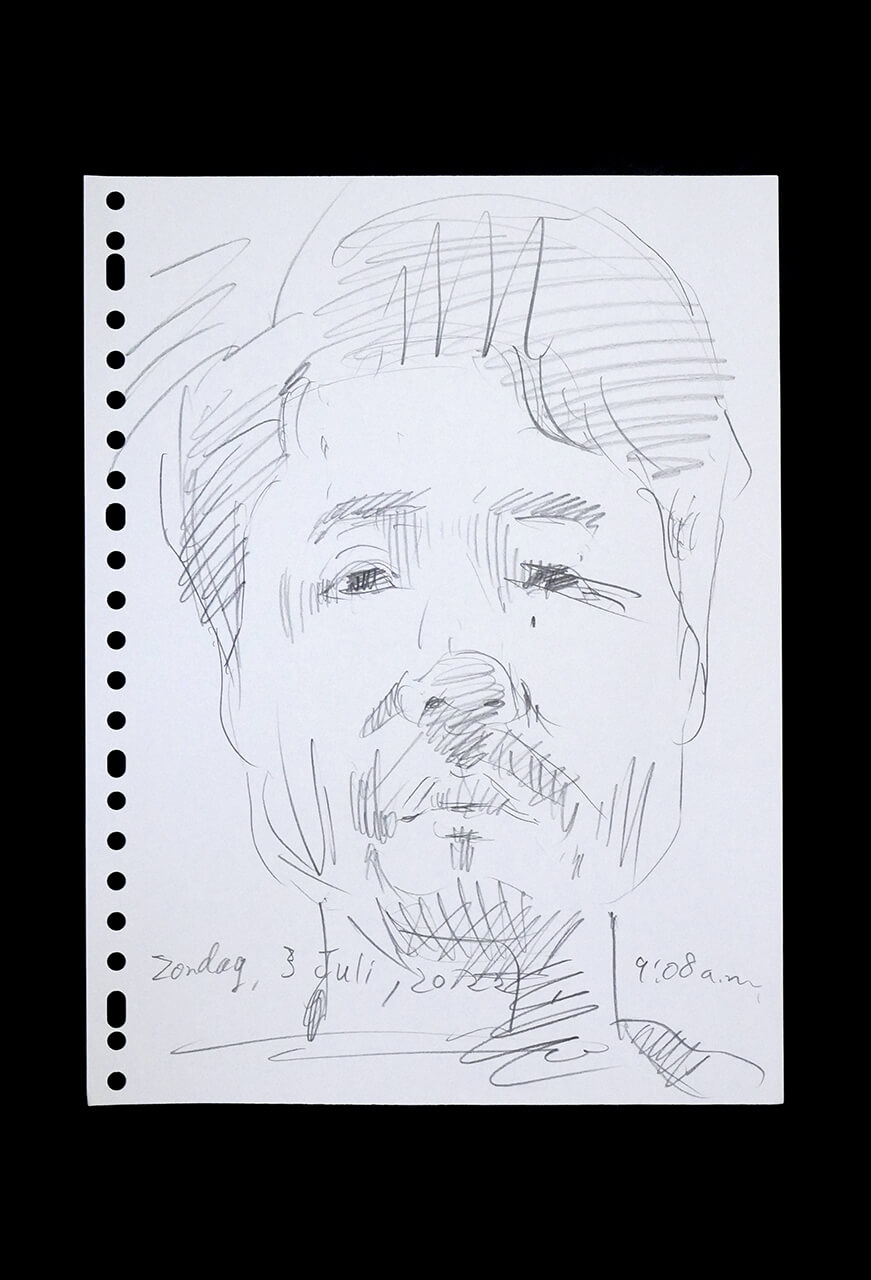 Contemporary artist SHINTAKU Tomoni's 2022/7/3 Self-portrait or pencil drawing