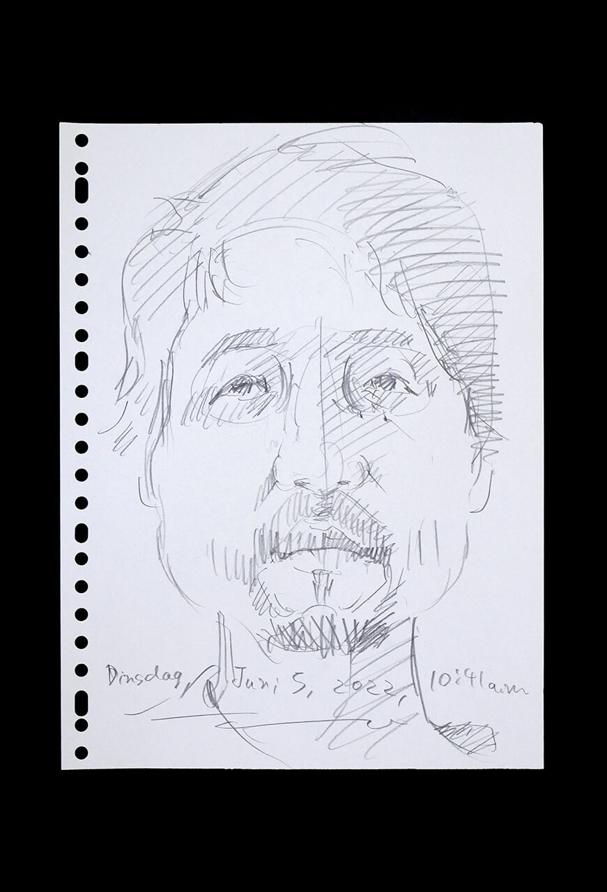 Contemporary artist SHINTAKU Tomoni's 2022/7/5 Self-portrait or pencil drawing