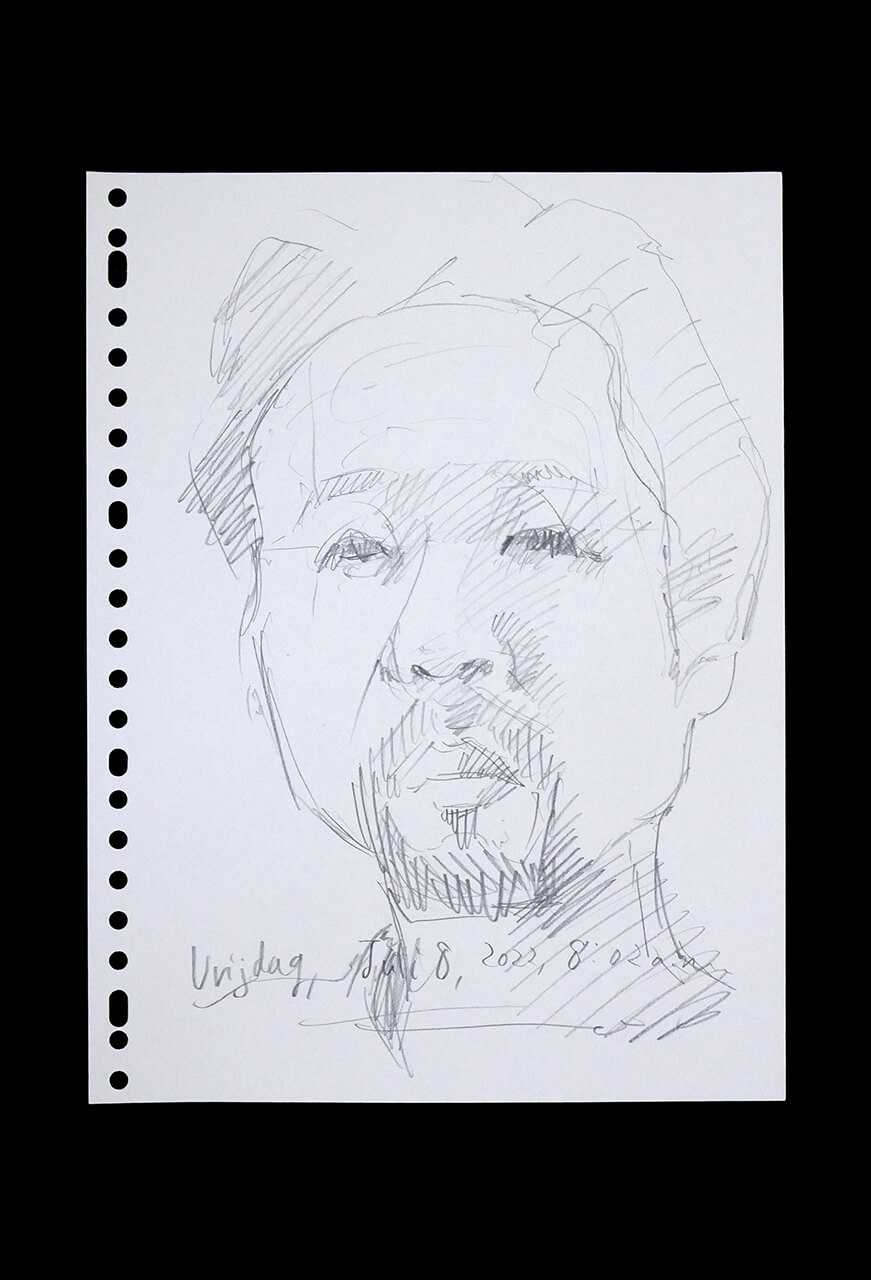 Contemporary artist SHINTAKU Tomoni's 2022/7/8 Self-portrait or pencil drawing