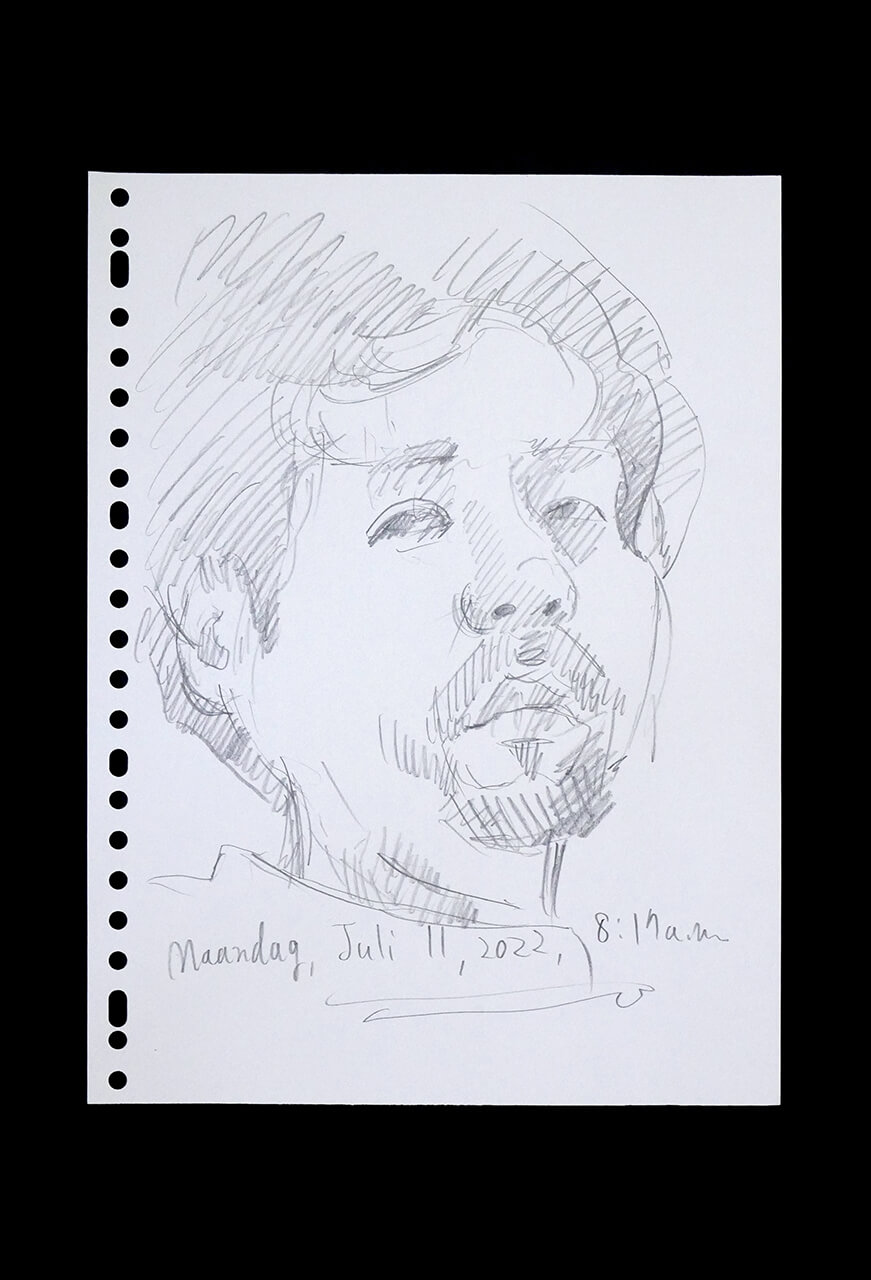 Contemporary artist SHINTAKU Tomoni's 2022/7/11 Self-portrait or pencil drawing