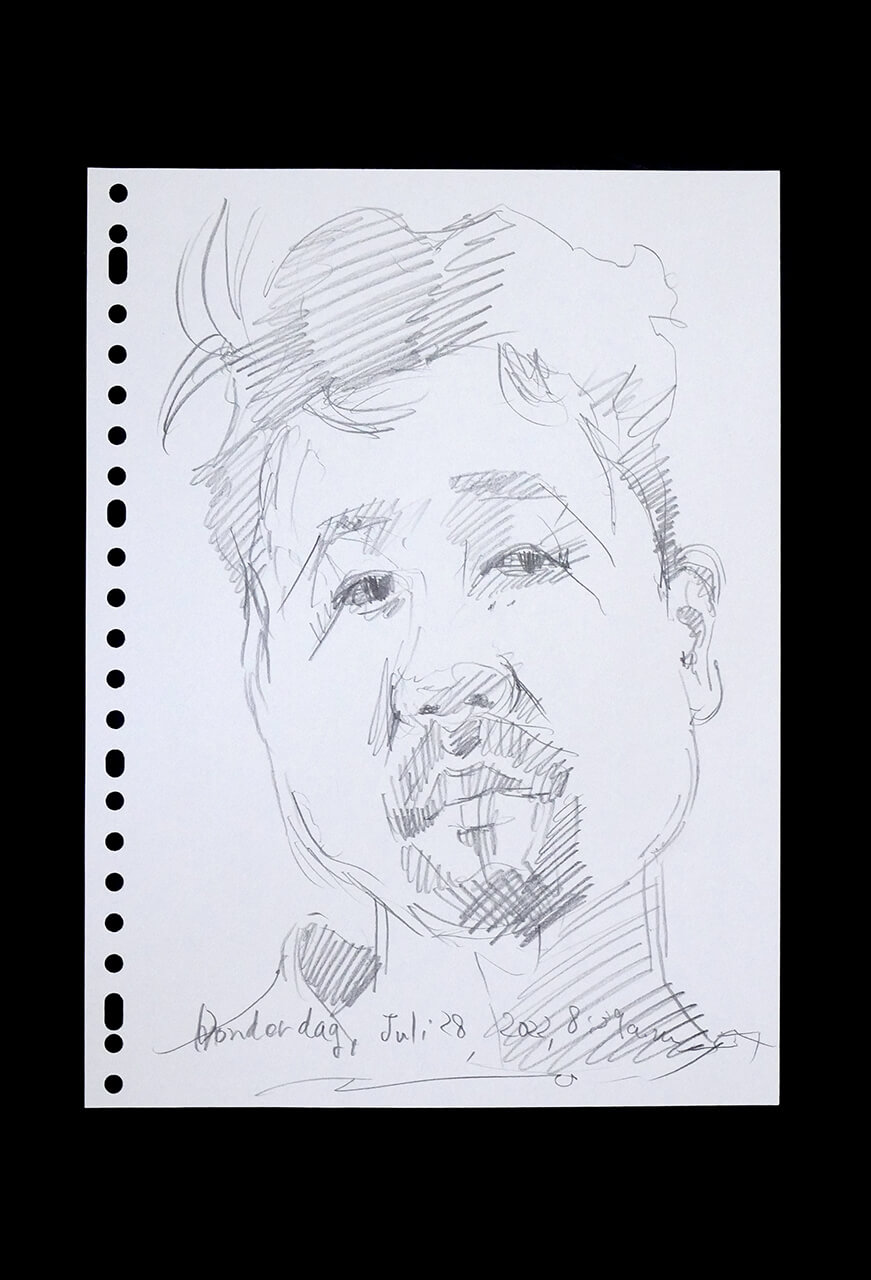 Contemporary artist SHINTAKU Tomoni's 2022/7/28 Self-portrait or pencil drawing