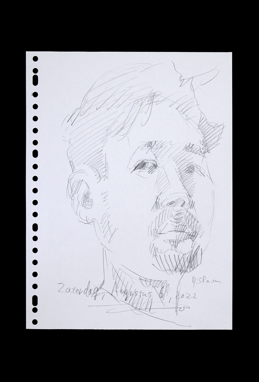 Contemporary artist SHINTAKU Tomoni's 2022/8/6 Self-portrait or pencil drawing