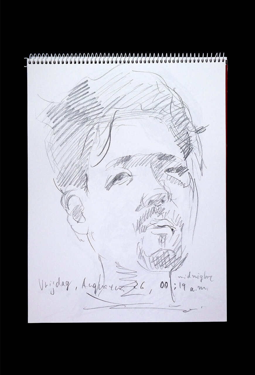 Contemporary artist SHINTAKU Tomoni's 2022/8/26 Self-portrait or pencil drawing