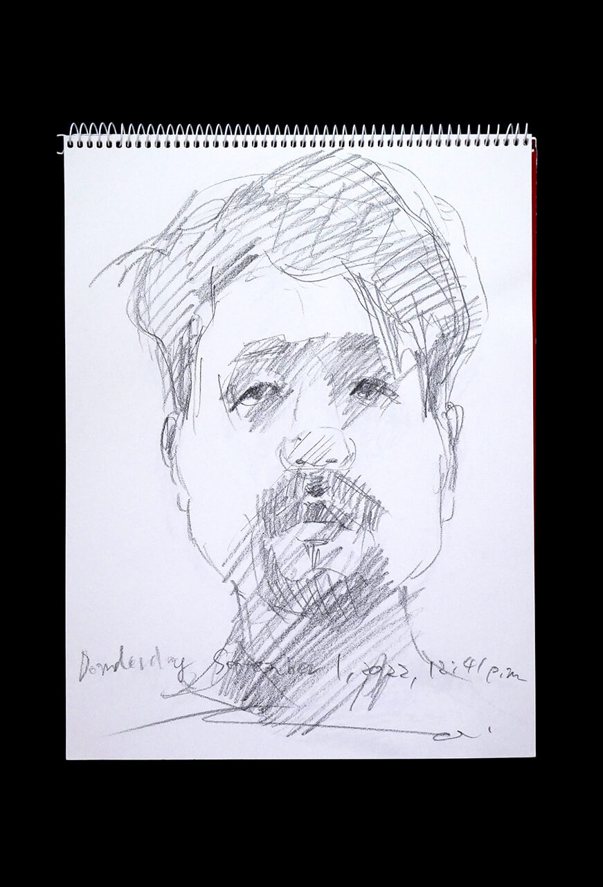 Contemporary artist SHINTAKU Tomoni's 2022/9/1 Self-portrait or pencil drawing