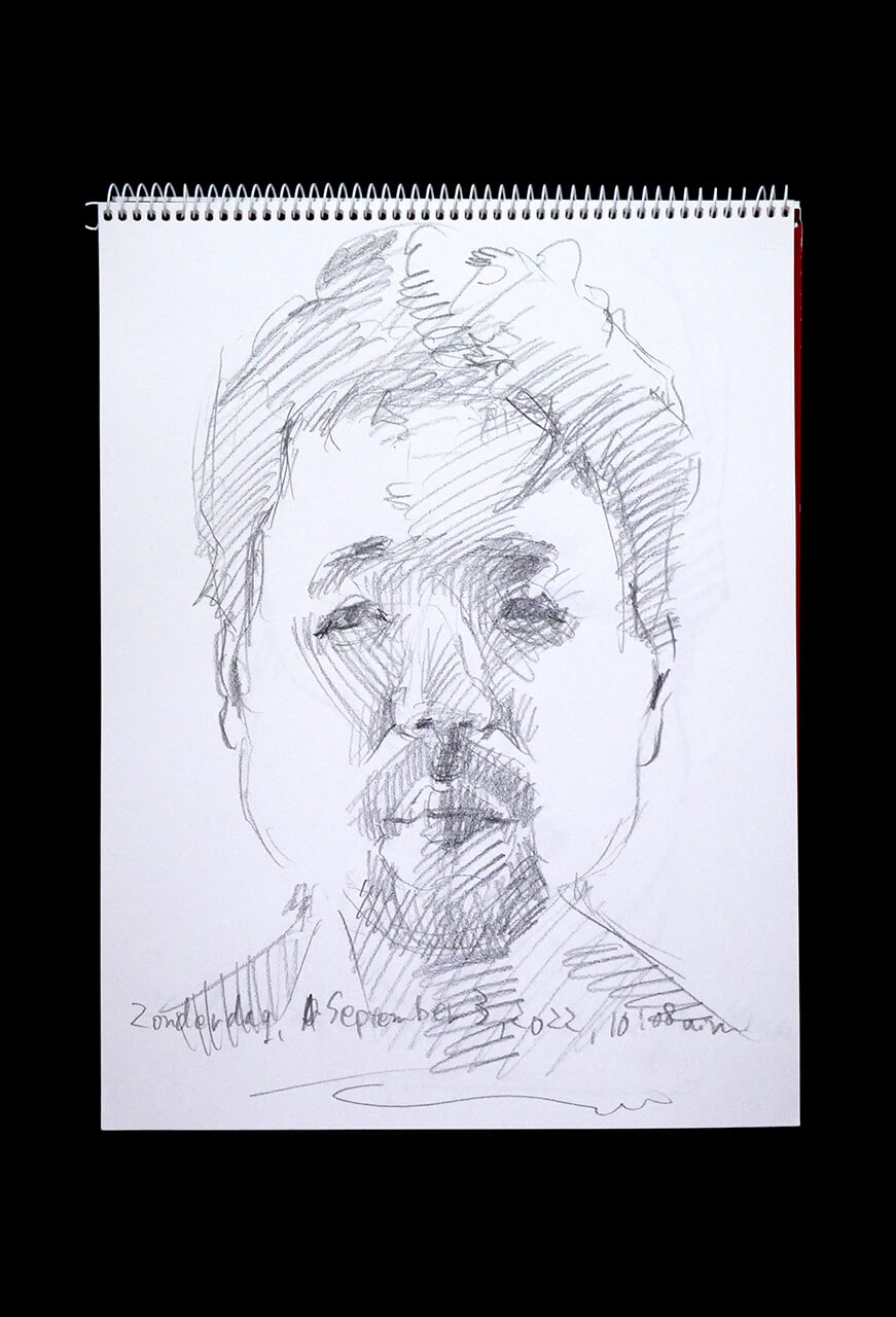 Contemporary artist SHINTAKU Tomoni's 2022/9/3 Self-portrait or pencil drawing