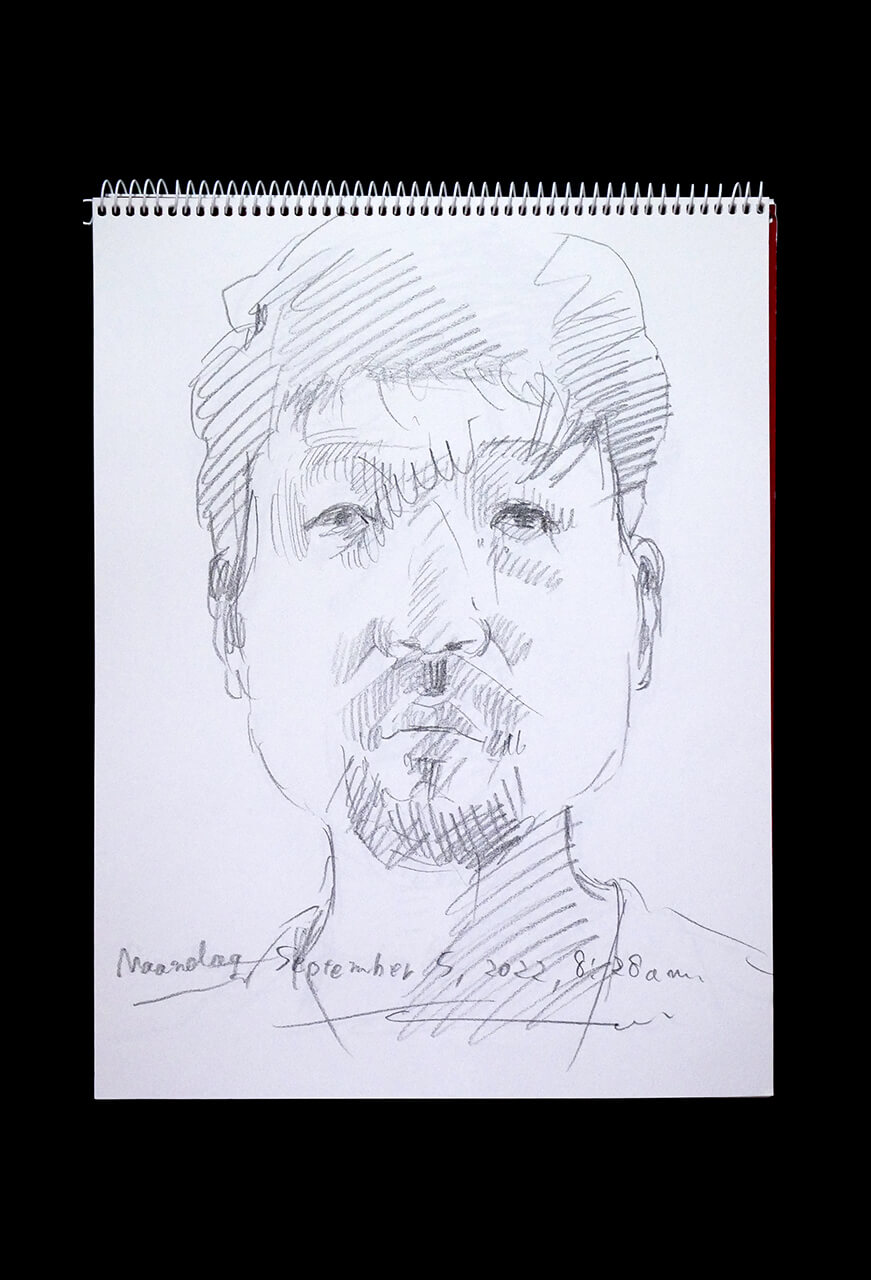 Contemporary artist SHINTAKU Tomoni's 2022/9/5 Self-portrait or pencil drawing