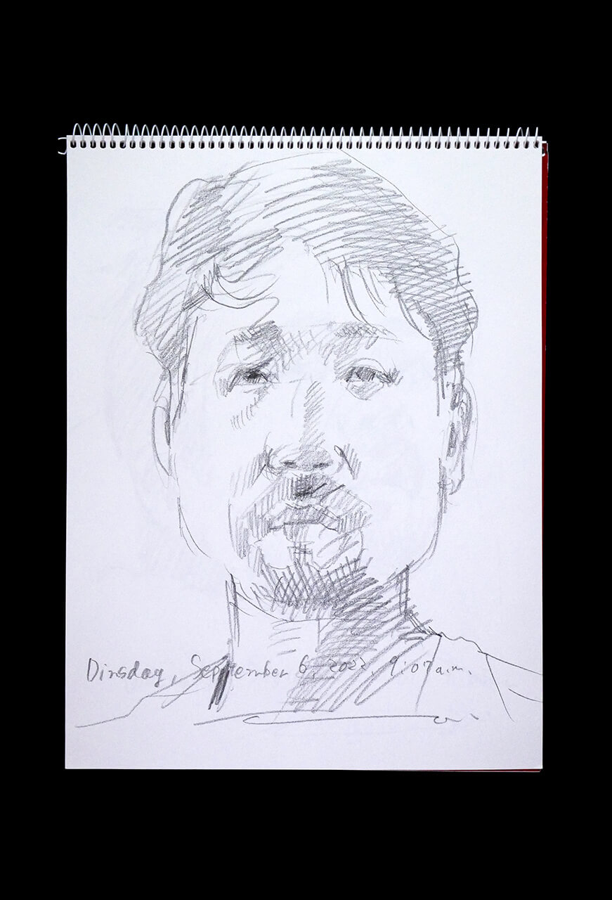Contemporary artist SHINTAKU Tomoni's 2022/9/6 Self-portrait or pencil drawing