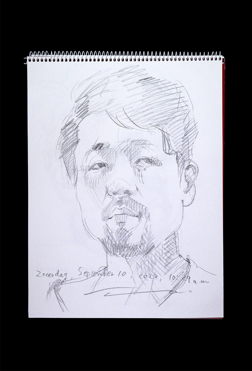 Contemporary artist SHINTAKU Tomoni's 2022/9/10 Self-portrait or pencil drawing
