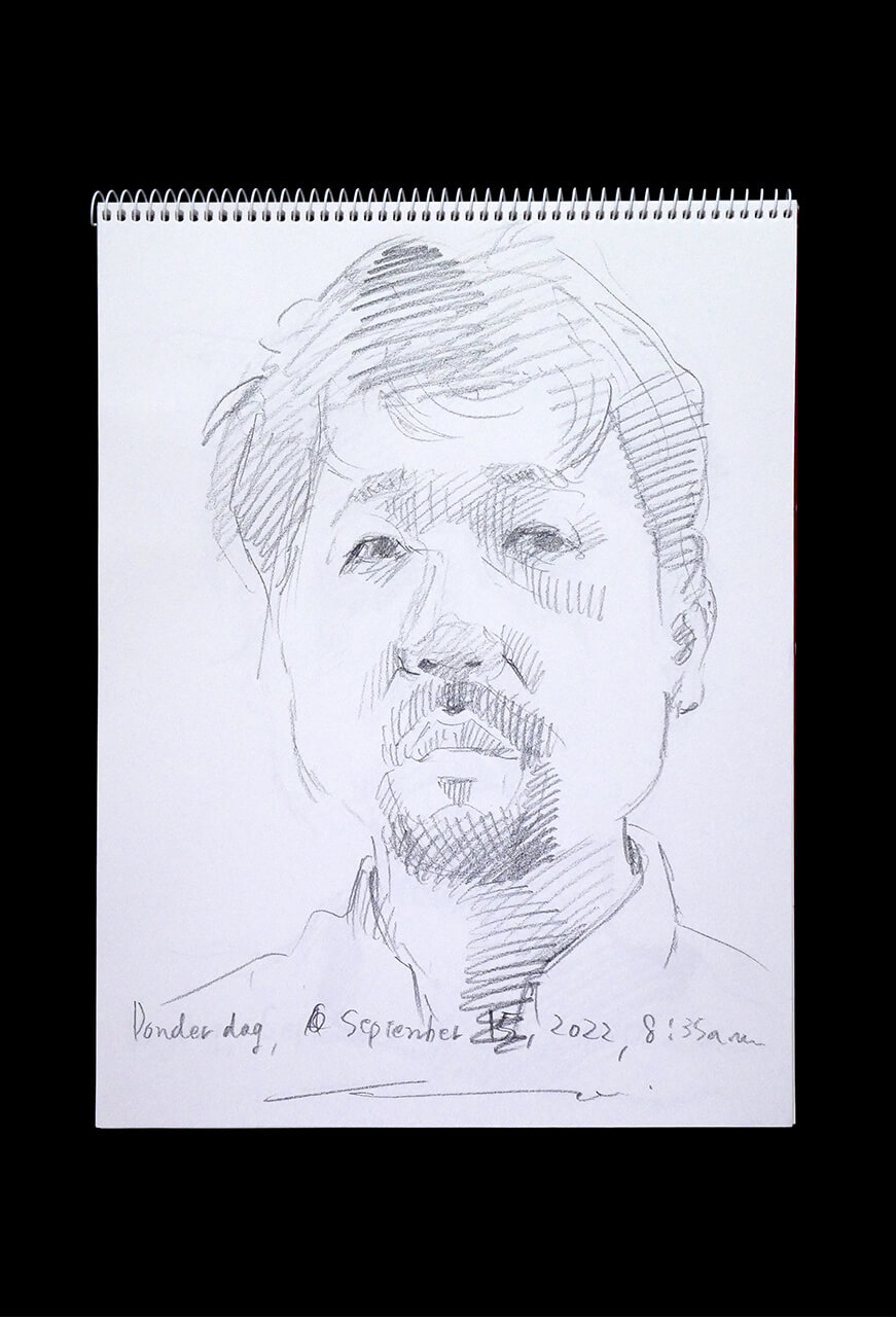 Contemporary artist SHINTAKU Tomoni's 2022/9/15 Self-portrait or pencil drawing