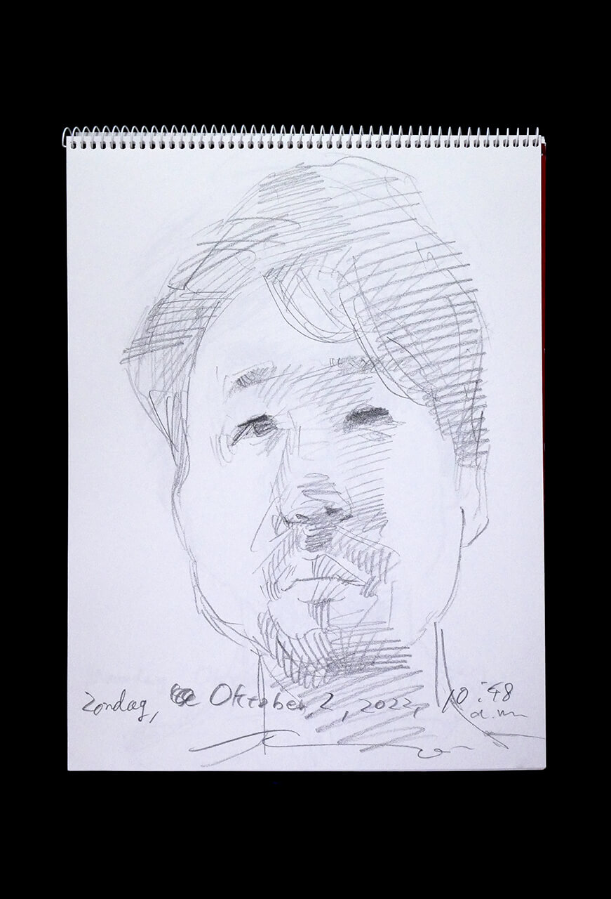 Contemporary artist SHINTAKU Tomoni's 2022/10/2 Self-portrait or pencil drawing