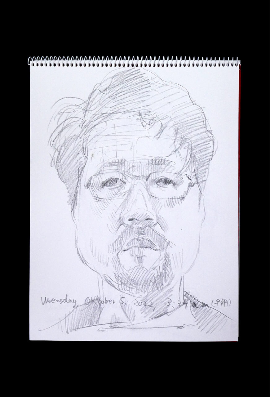 Contemporary artist SHINTAKU Tomoni's 2022/10/5 Self-portrait or pencil drawing