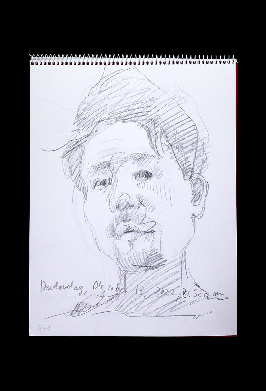 Contemporary artist SHINTAKU Tomoni's 2022/10/13 Self-portrait or pencil drawing