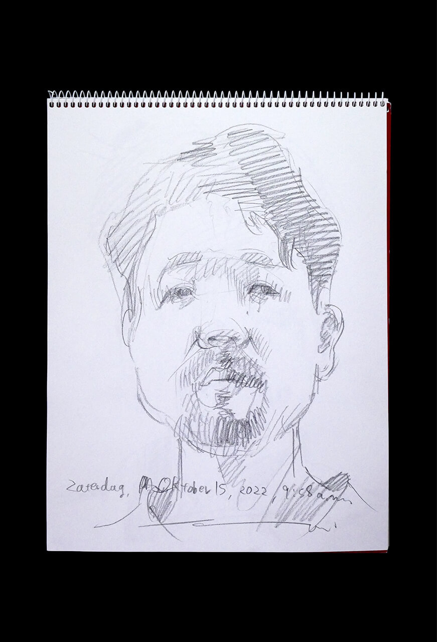 Contemporary artist SHINTAKU Tomoni's 2022/10/15 Self-portrait or pencil drawing