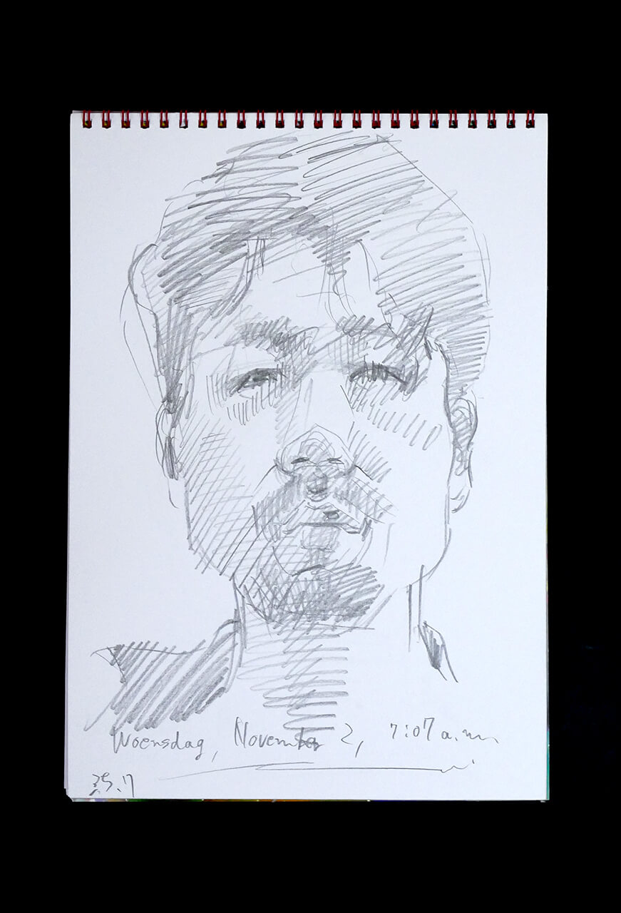 Contemporary artist SHINTAKU Tomoni's 2022/11/2 Self-portrait or pencil drawing