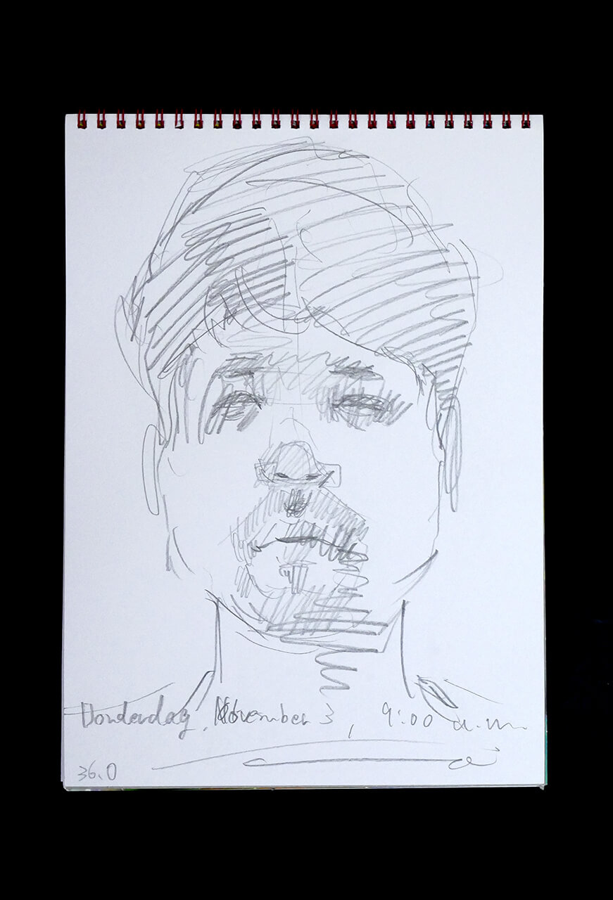 Contemporary artist SHINTAKU Tomoni's 2022/11/3 Self-portrait or pencil drawing