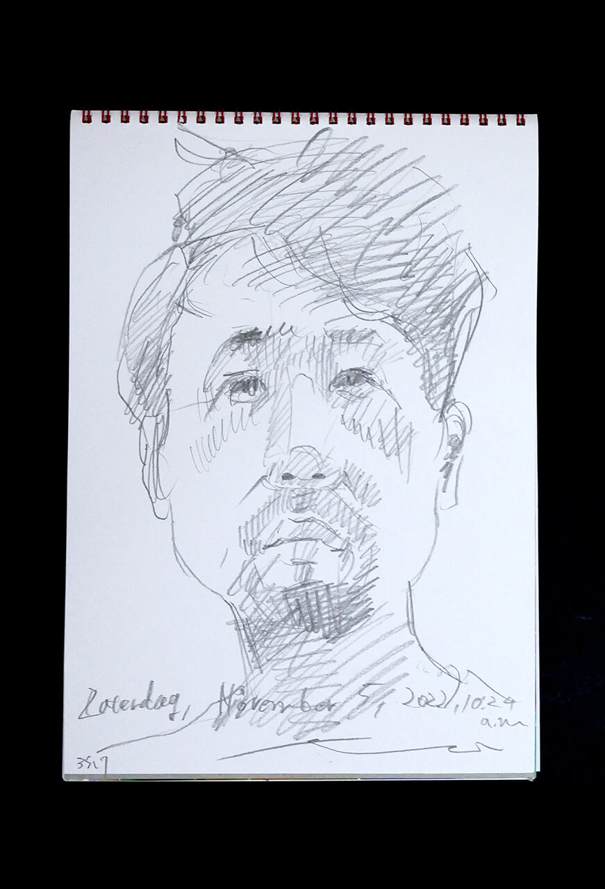 Contemporary artist SHINTAKU Tomoni's 2022/11/5 Self-portrait or pencil drawing