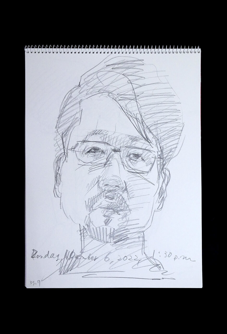 Contemporary artist SHINTAKU Tomoni's 2022/11/6 Self-portrait or pencil drawing
