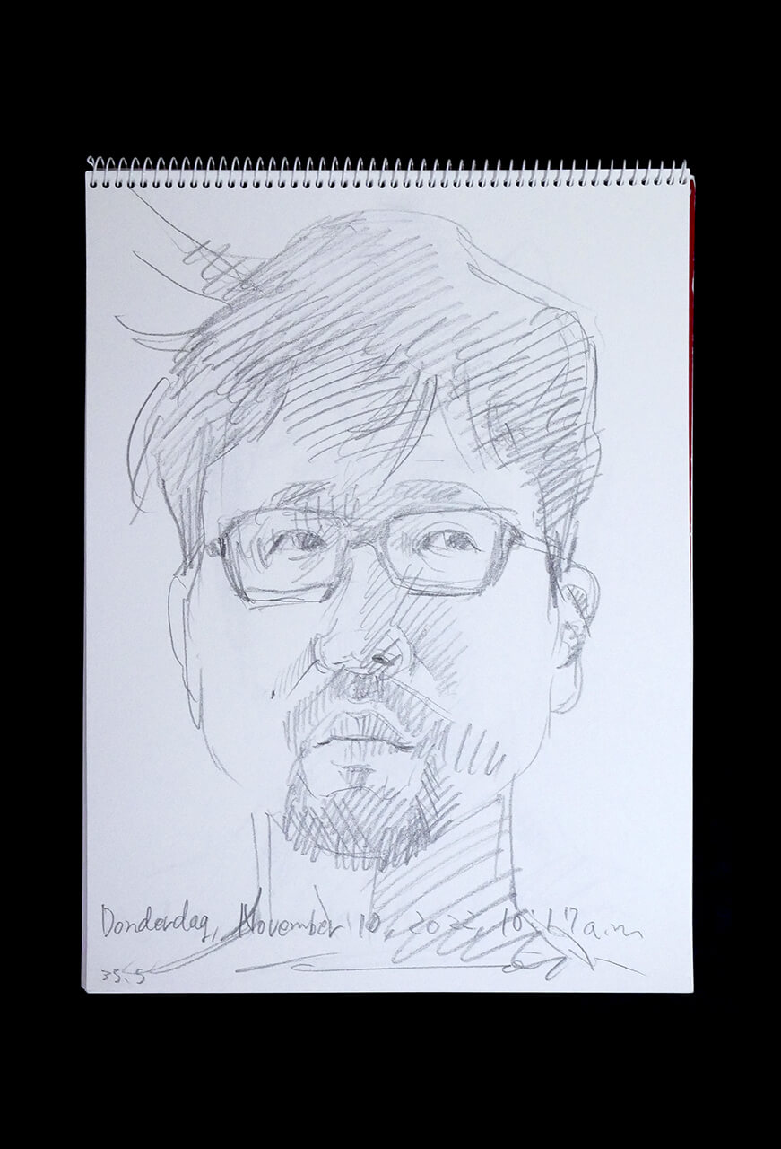 Contemporary artist SHINTAKU Tomoni's 2022/11/10 Self-portrait or pencil drawing