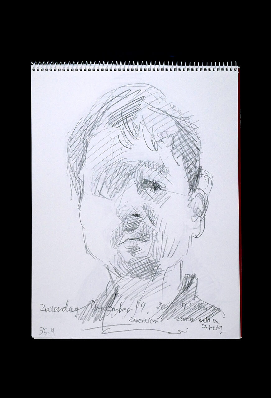 Contemporary artist SHINTAKU Tomoni's 2022/12/17 Self-portrait or pencil drawing