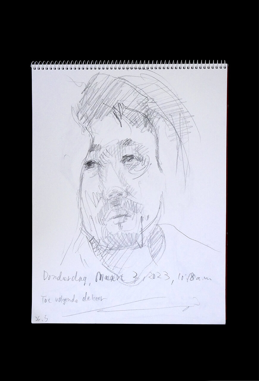 Contemporary artist SHINTAKU Tomoni's 2023/3/2 Self-portrait or pencil drawing