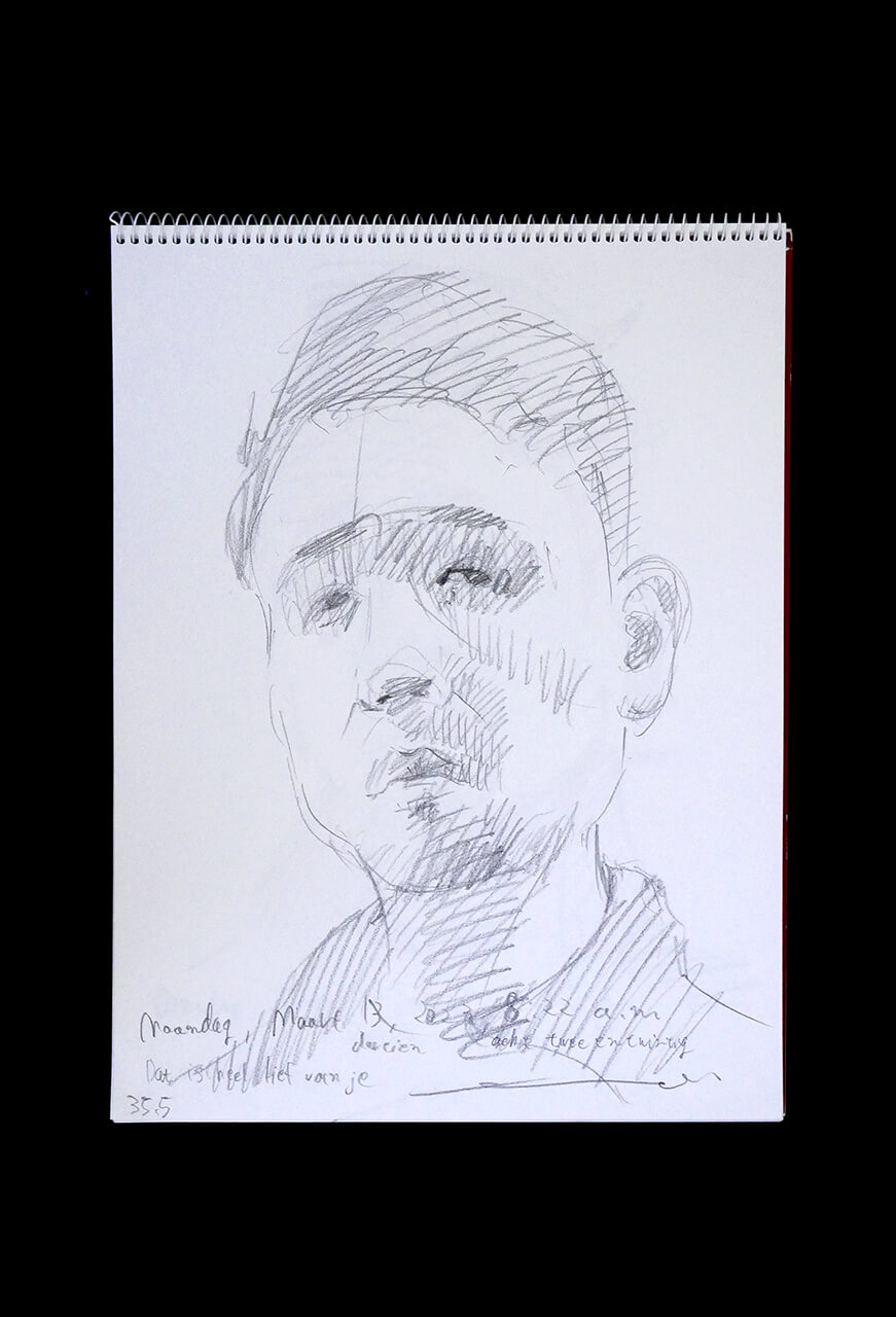 Contemporary artist SHINTAKU Tomoni's 2023/3/13 Self-portrait or pencil drawing