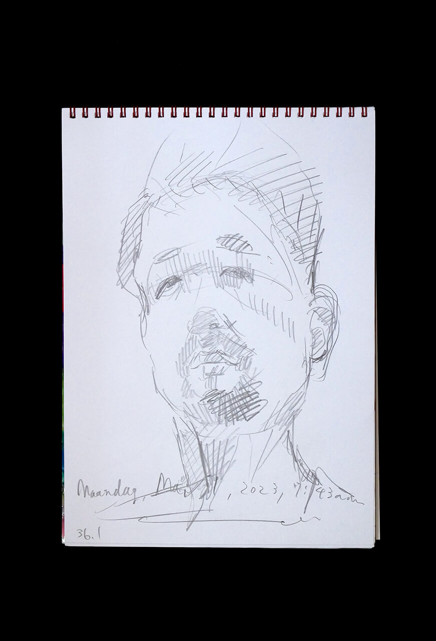 Contemporary artist SHINTAKU Tomoni's 2023/5/1 Self-portrait or pencil drawing
