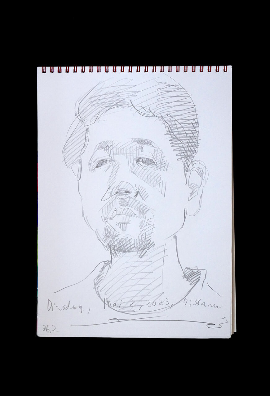 Contemporary artist SHINTAKU Tomoni's 2023/5/2 Self-portrait or pencil drawing