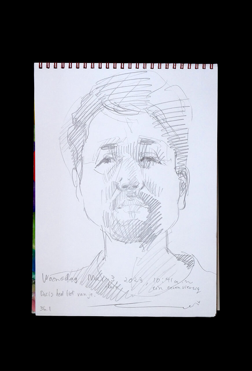 Contemporary artist SHINTAKU Tomoni's 2023/5/3 Self-portrait or pencil drawing