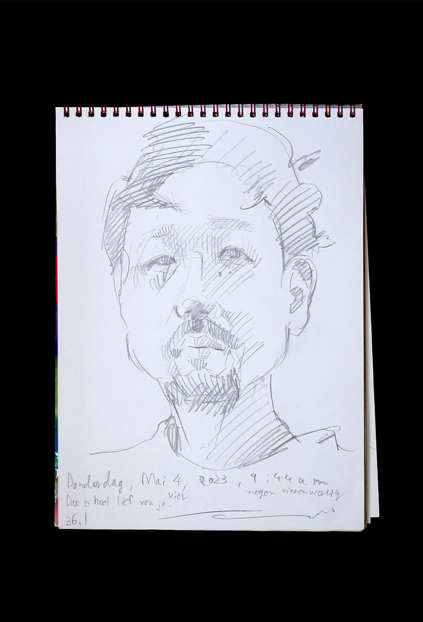 Contemporary artist SHINTAKU Tomoni's 2023/5/4 Self-portrait or pencil drawing