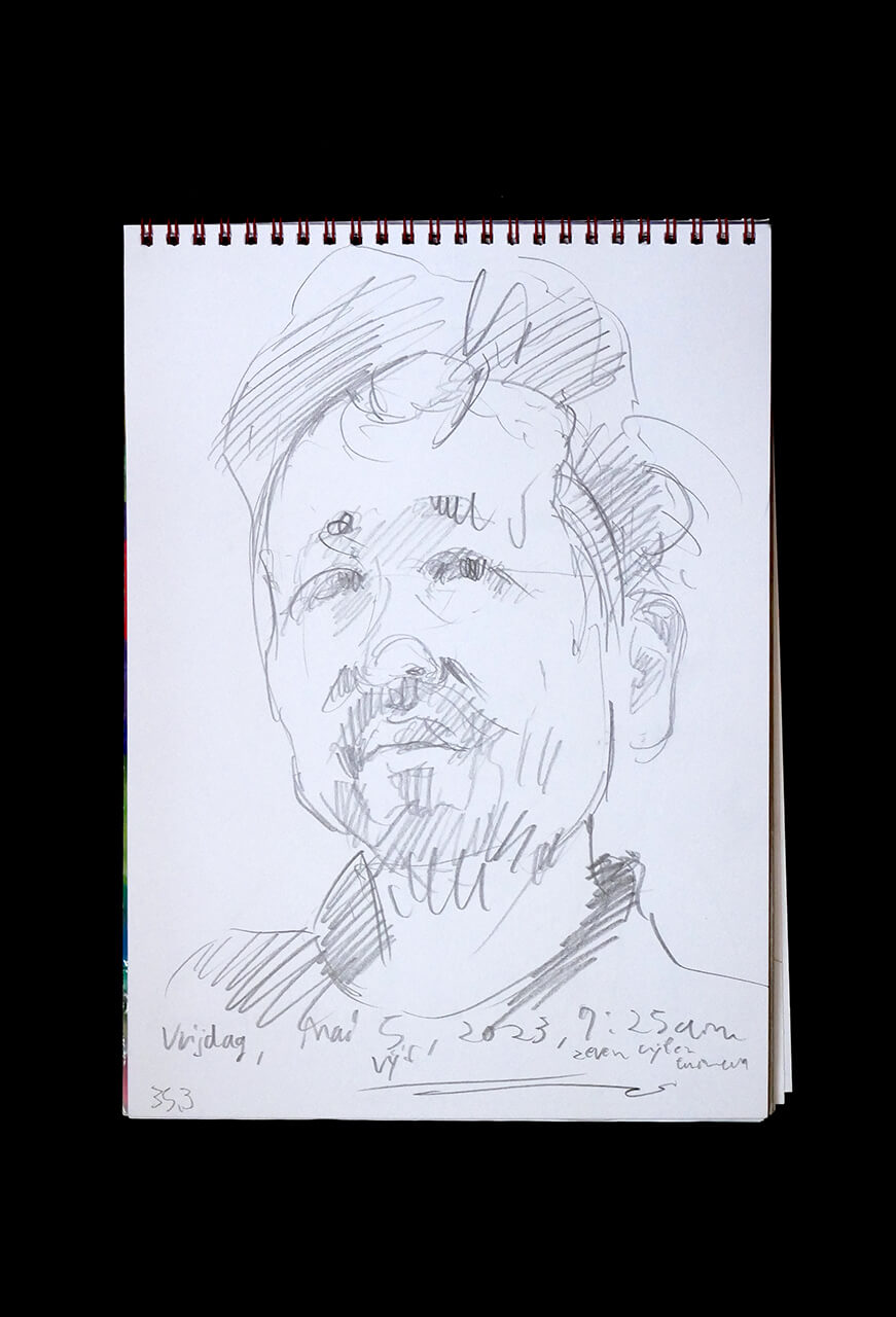 Contemporary artist SHINTAKU Tomoni's 2023/5/5 Self-portrait or pencil drawing