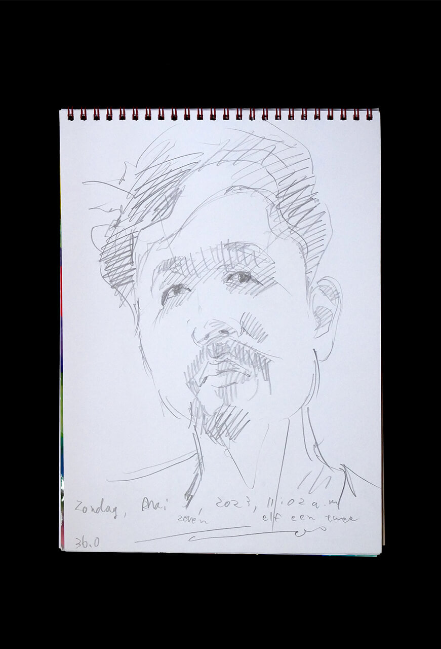 Contemporary artist SHINTAKU Tomoni's 2023/5/7 Self-portrait or pencil drawing