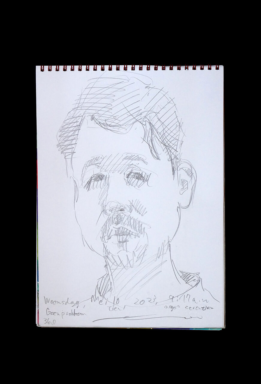 Contemporary artist SHINTAKU Tomoni's 2023/5/10 Self-portrait or pencil drawing