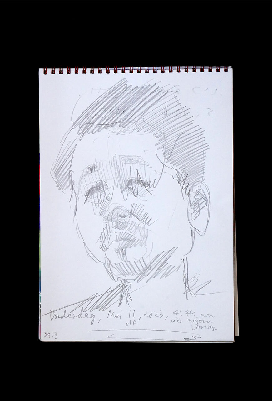 Contemporary artist SHINTAKU Tomoni's 2023/5/11 Self-portrait or pencil drawing