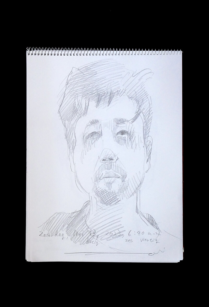 Contemporary artist SHINTAKU Tomoni's 2023/5/13 Self-portrait or pencil drawing