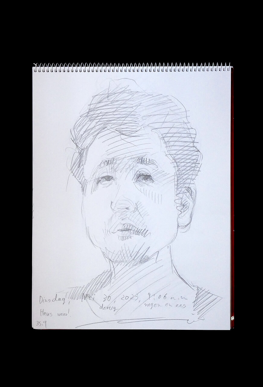 Contemporary artist SHINTAKU Tomoni's 2023/5/30 Self-portrait or pencil drawing