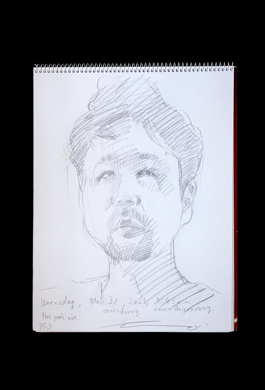 Contemporary artist SHINTAKU Tomoni's 2023/5/31 Self-portrait or pencil drawing