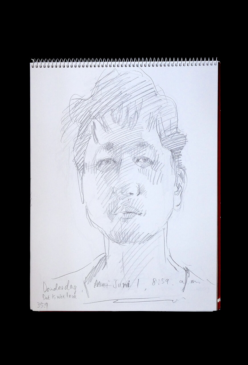 Contemporary artist SHINTAKU Tomoni's 2023/6/1 Self-portrait or pencil drawing