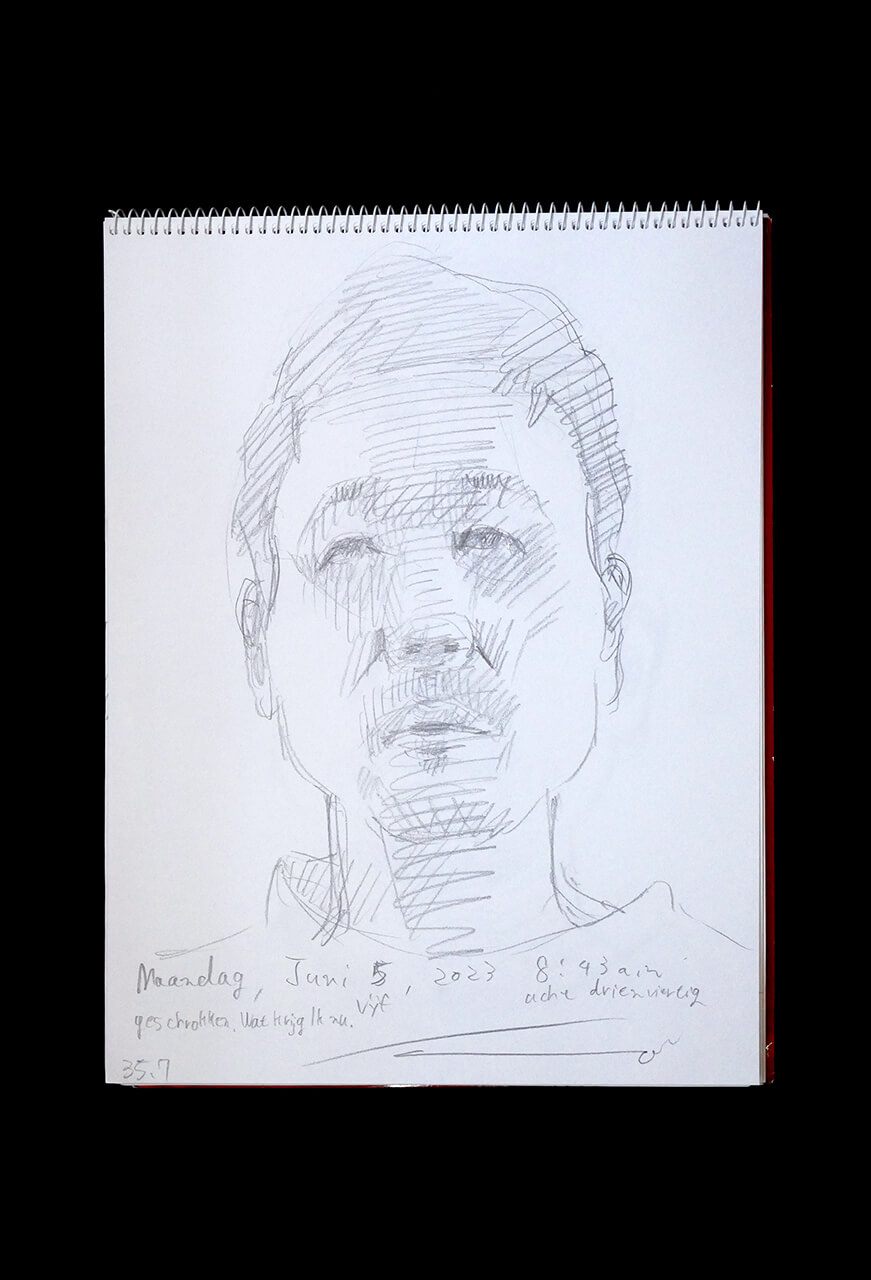 Contemporary artist SHINTAKU Tomoni's 2023/6/5 Self-portrait or pencil drawing