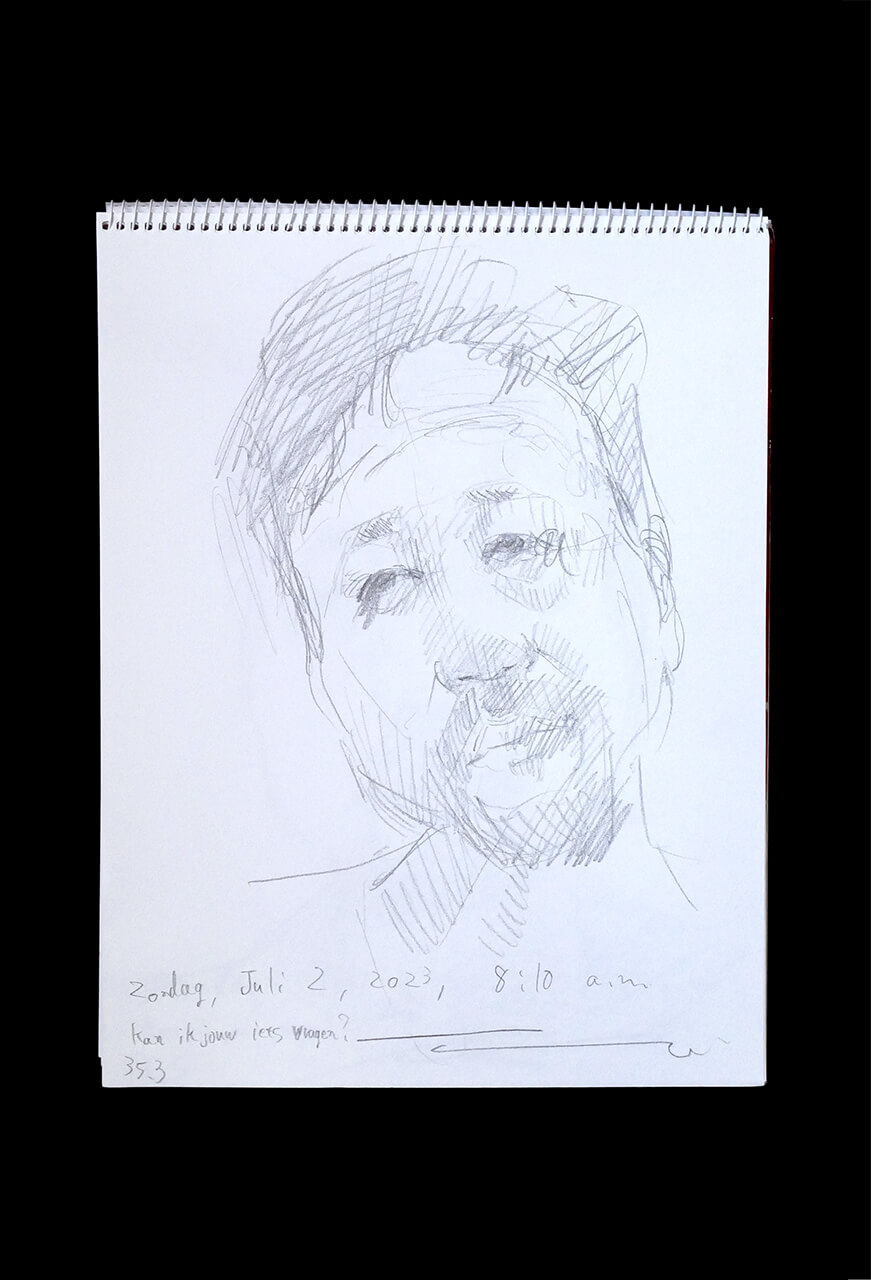 Contemporary artist SHINTAKU Tomoni's 2023/7/2 Self-portrait or pencil drawing