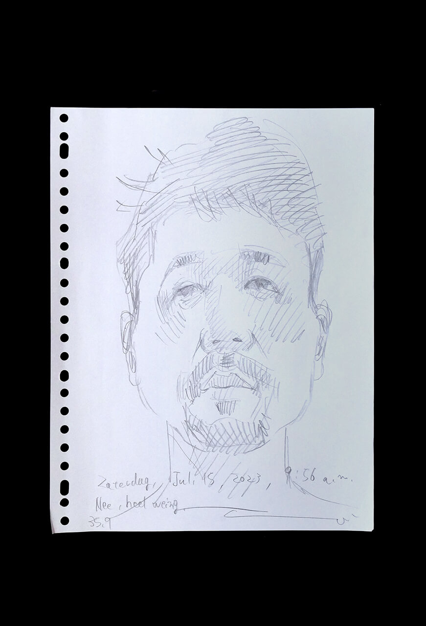 Contemporary artist SHINTAKU Tomoni's 2023/7/15 Self-portrait or pencil drawing